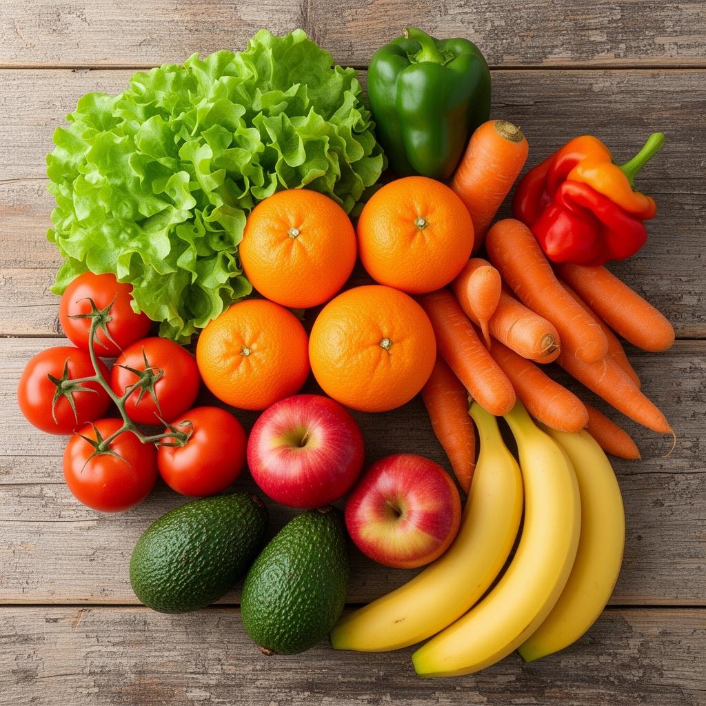 Frutas e verduras frescas do campo